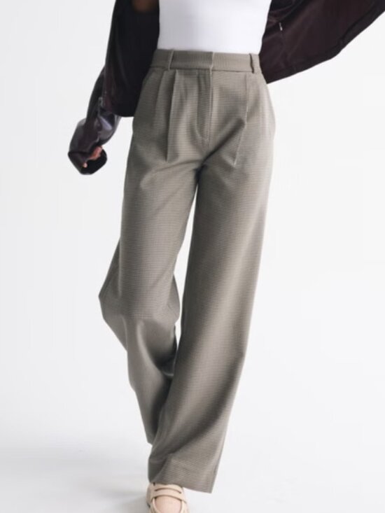 Abercrombie & Fitch Pants - NWT Abercrombie & Fitch Size 27 Brown Herringbone Sloane Tailored Wide Leg Pant